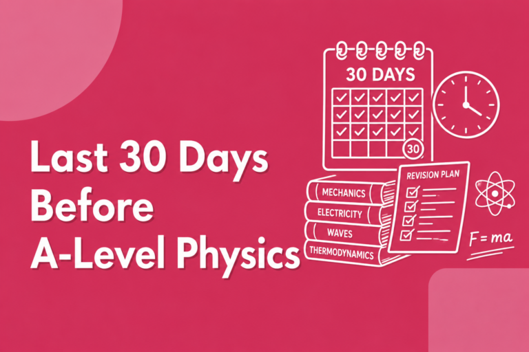 Last 30 days before A-Level Physics, a realistic revision plan